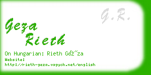 geza rieth business card